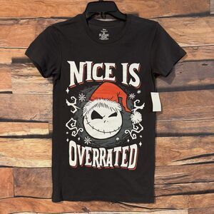 Nightmare Before Christmas Jack Skellington "Nice Is Overrated" XS Graphic Tee